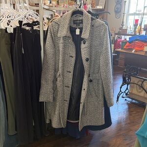 Liz Claiborne Black and White Trench Coat